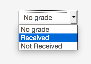 grade options in grading interface