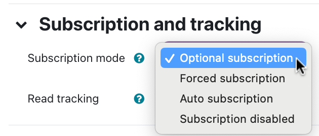 subscription and tracking