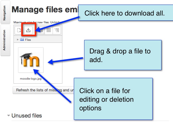 manage files menu