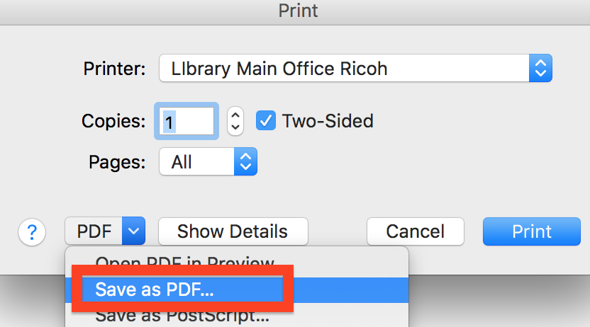 Firefox print to pdf option