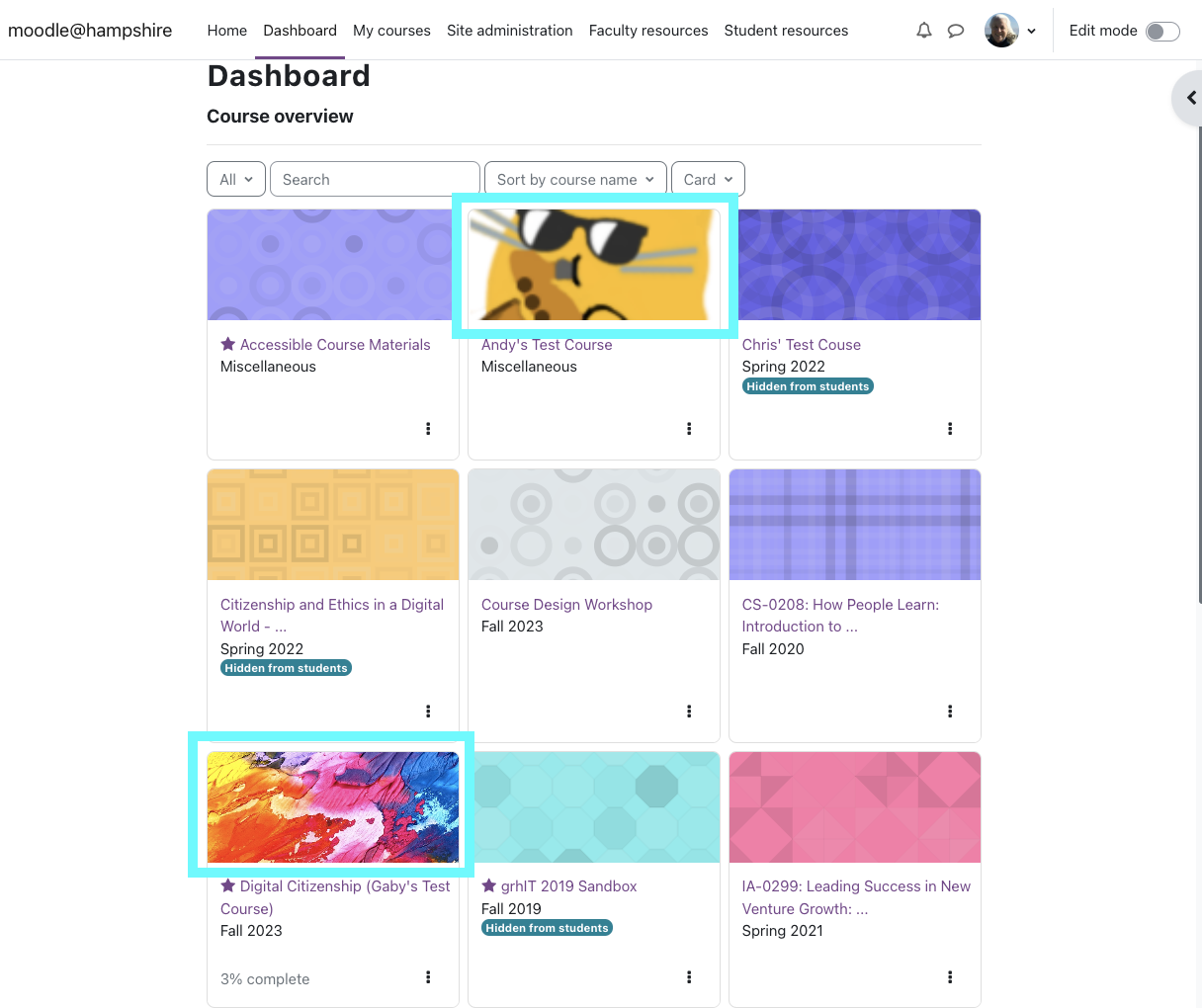 Dashboard course image